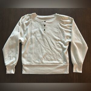 Madewell Cream Henley Pullover Sweater